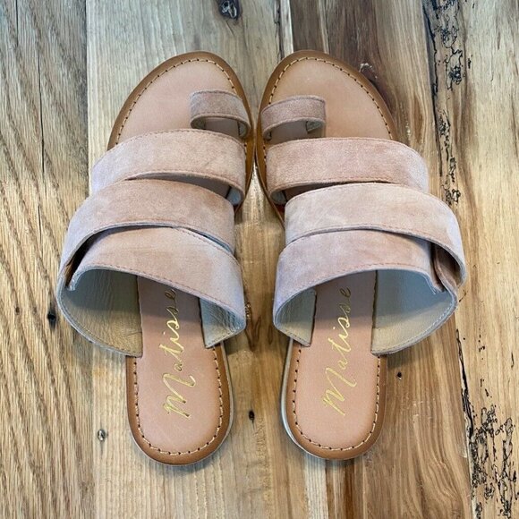 Matisse Good Time Flat Sandals Beige Suede 6 - Picture 6 of 9